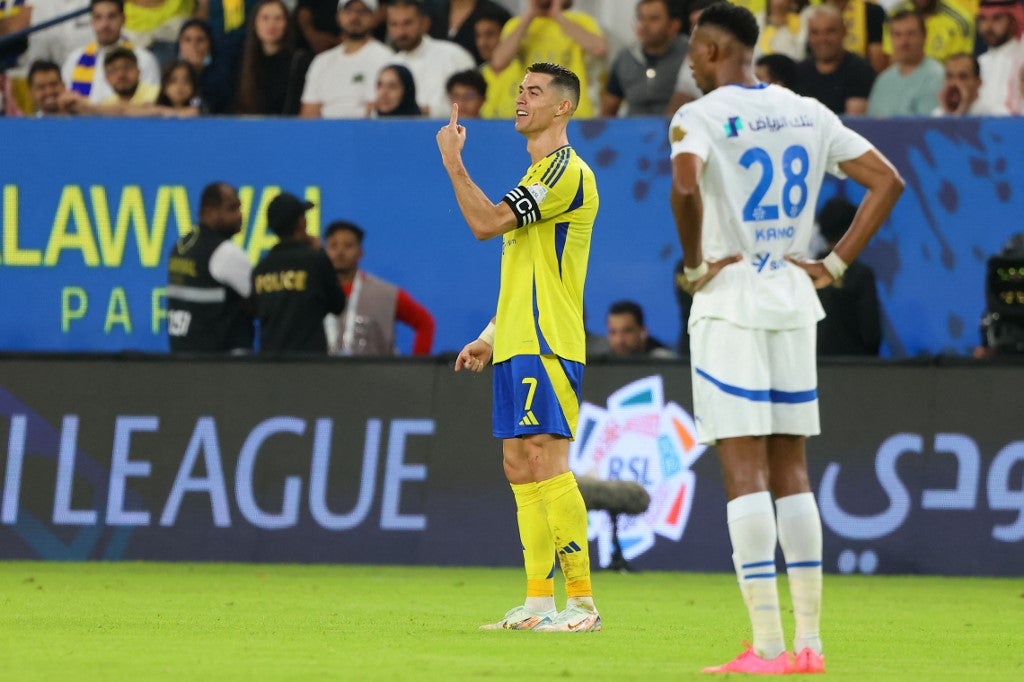 Cristiano Ronaldo sum&oacute; un solo remate a puerta en el Al-Nassr 1-1 Al-Hilal - AFP