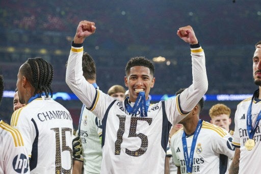 Jude Bellingham celebró su primer título en la Champions League - AFP