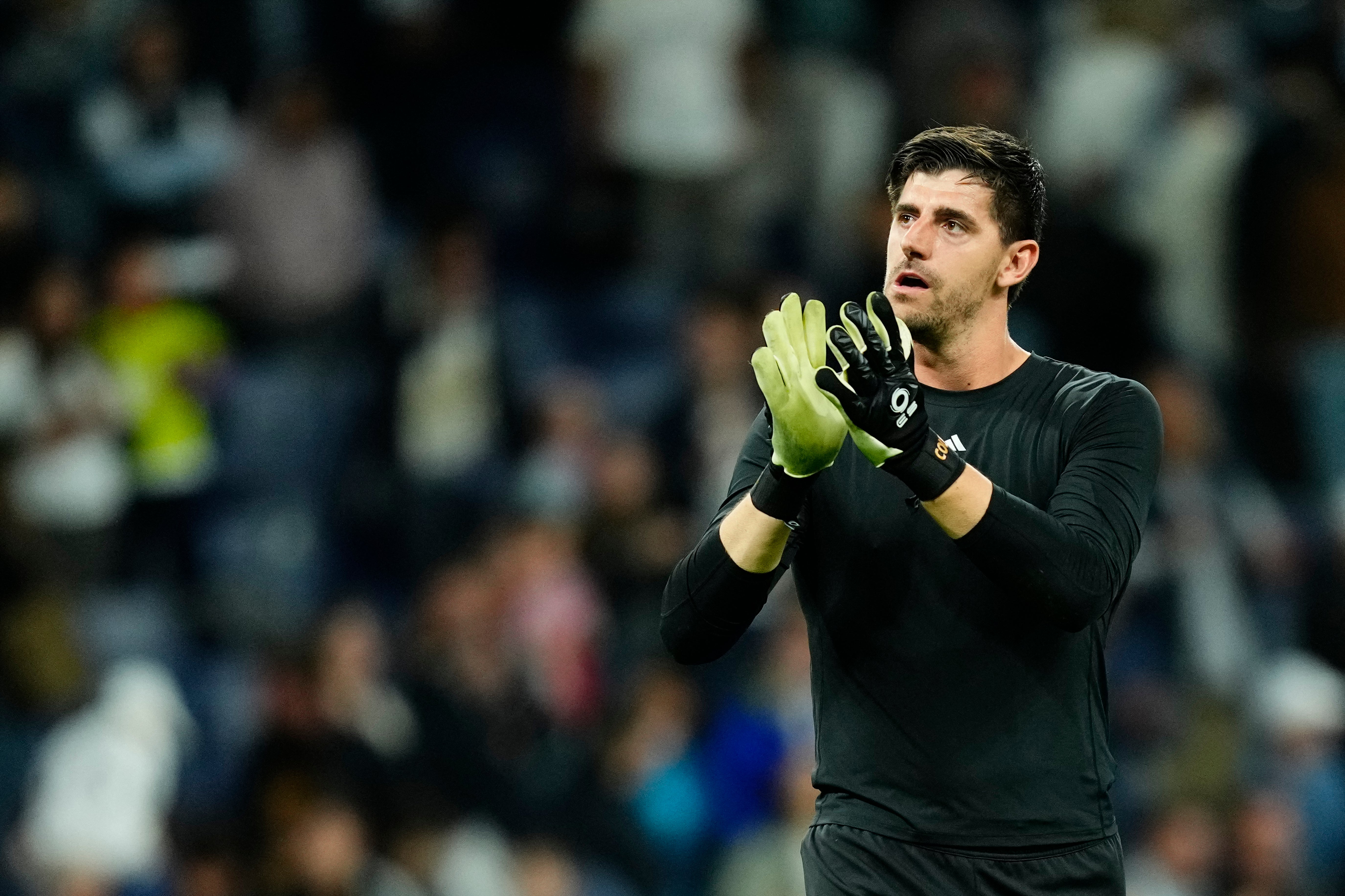 A causa de un desgarro de menisco, Thibaut Courtois disputó apenas tres juegos (todos sin recibir goles) en la temporada 2023/24 con Real Madrid - AFP