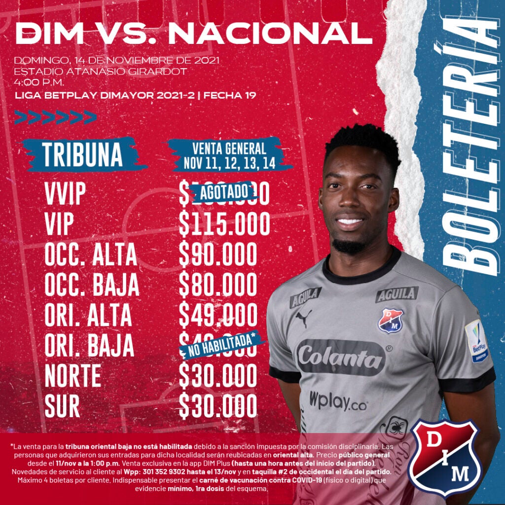 Boletería Medellín vs Nacional