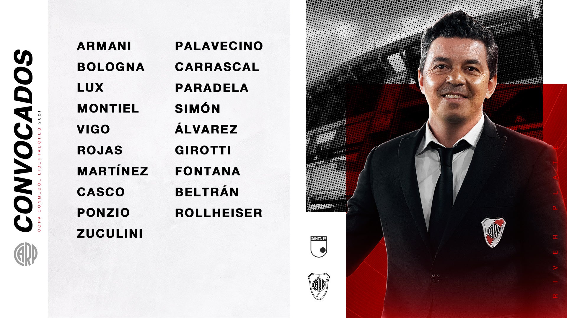 Convocados River Plate vs. Santa Fe