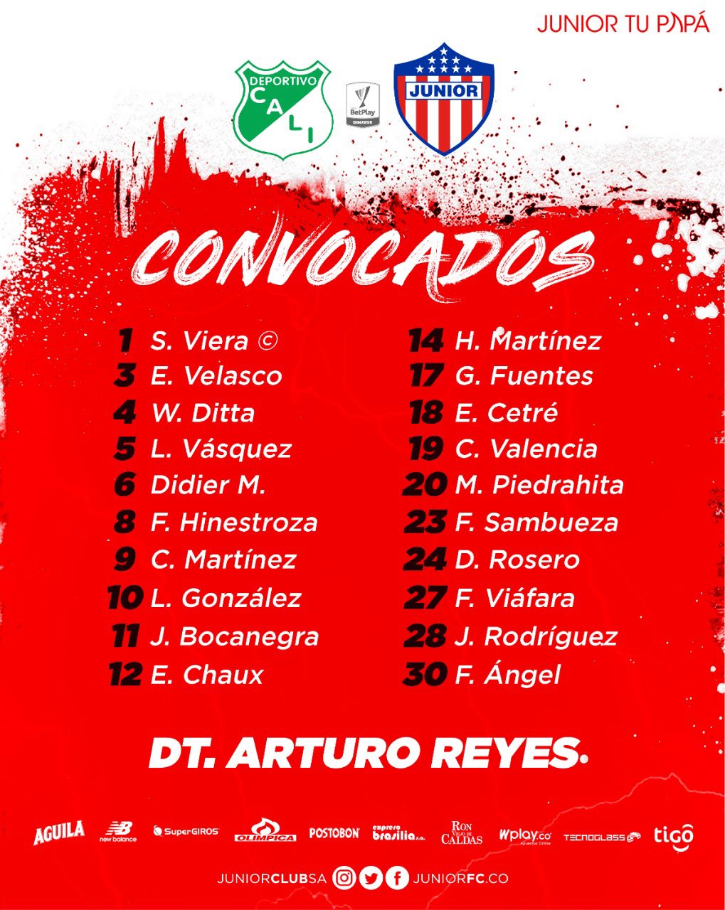 convocados de Junior