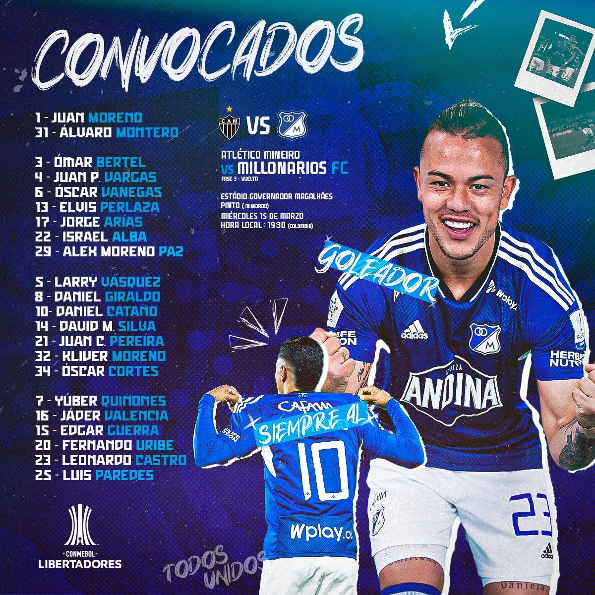 Convocados de Millonarios