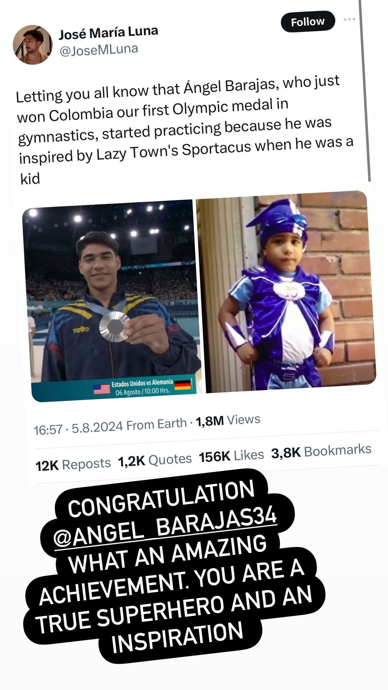 Mensaje a Ángel Barajas 