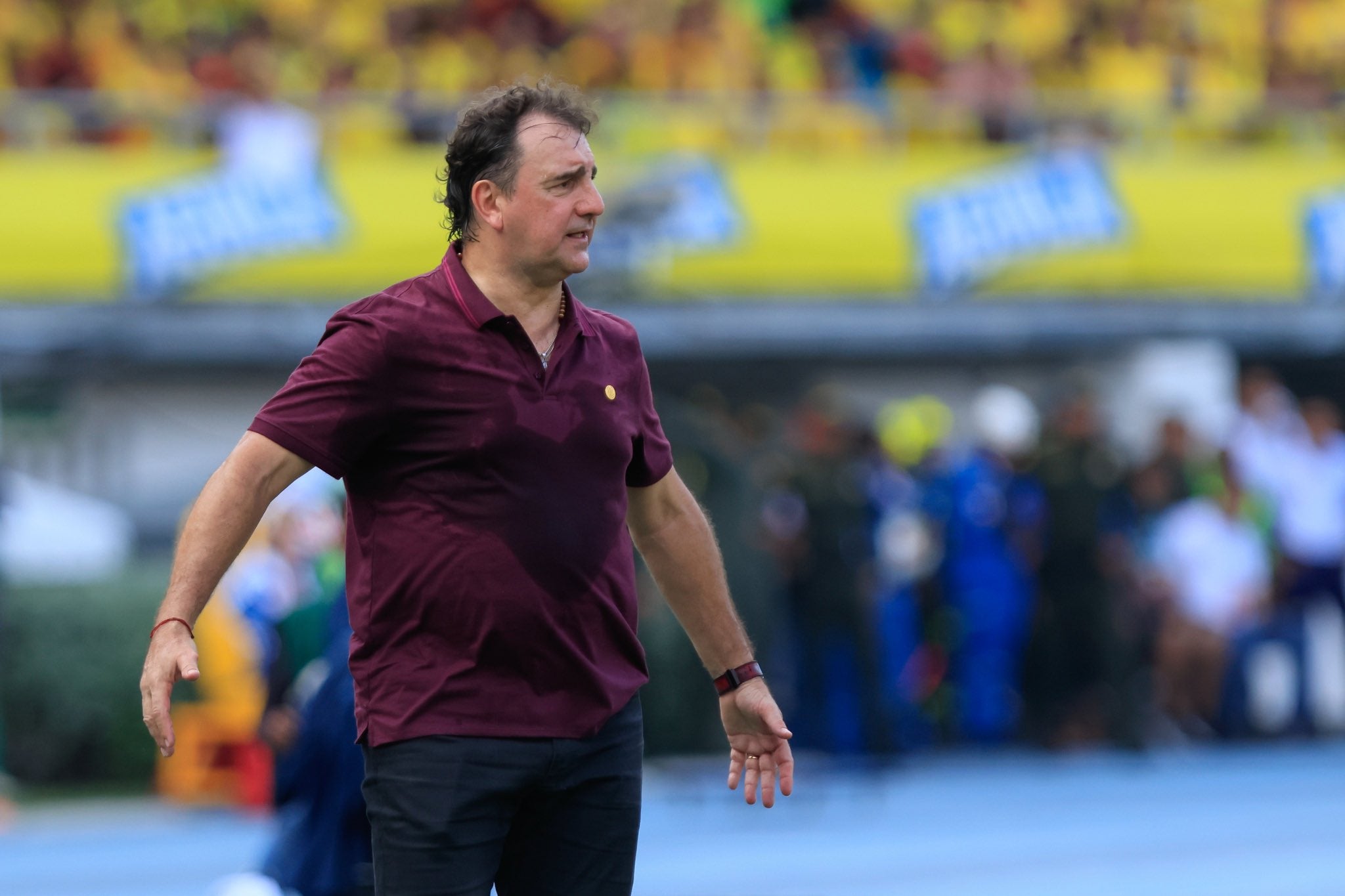 N&eacute;stor Lorenzo dirigiendo a la selecci&oacute;n Colombia / FCF