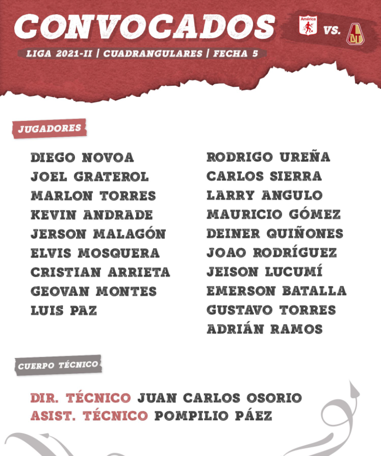 Convocados de América