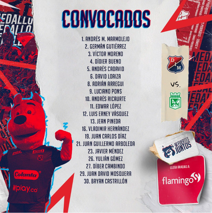 Convocados de Independiente Medellín.