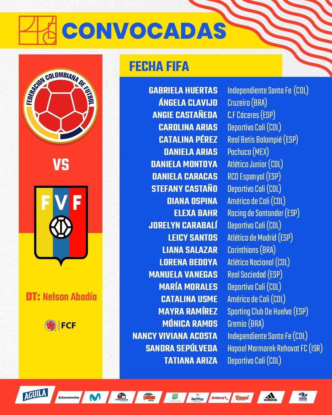 Convocadas Selección Colombia