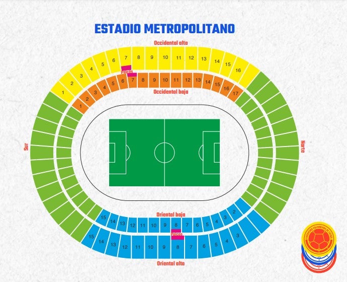 Mapa del estadio