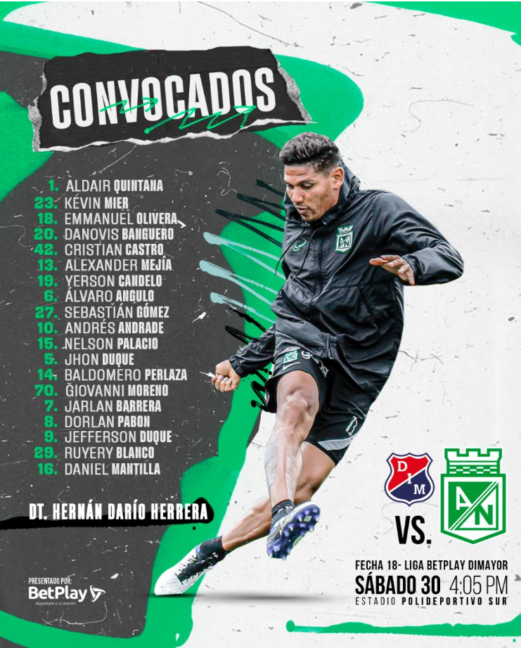 Medellín y Nacional juegan por la Liga BetPlay. 