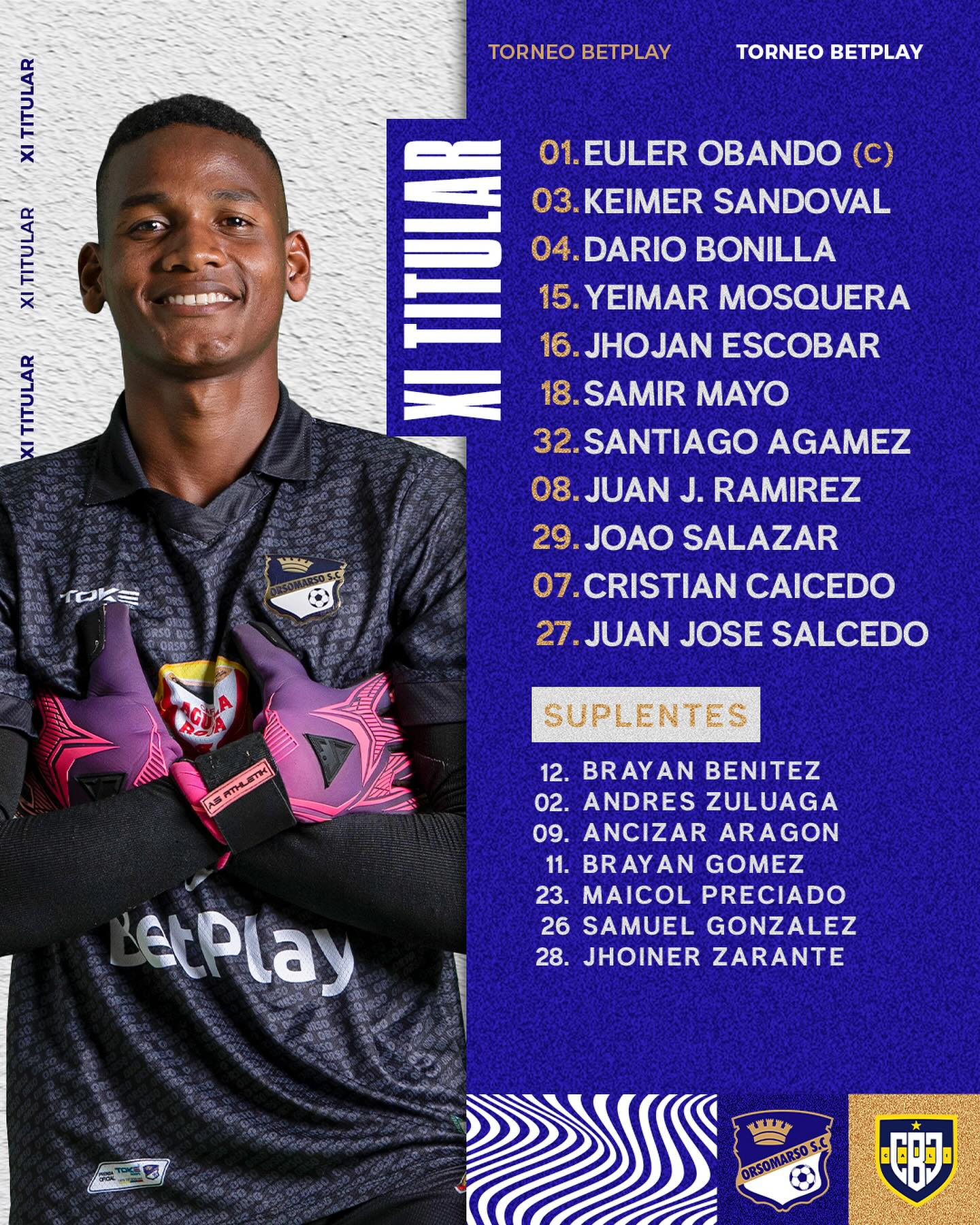 Titular de Orsomarso SC para combatir a Boca Juniors por la fecha 13 - Prensa