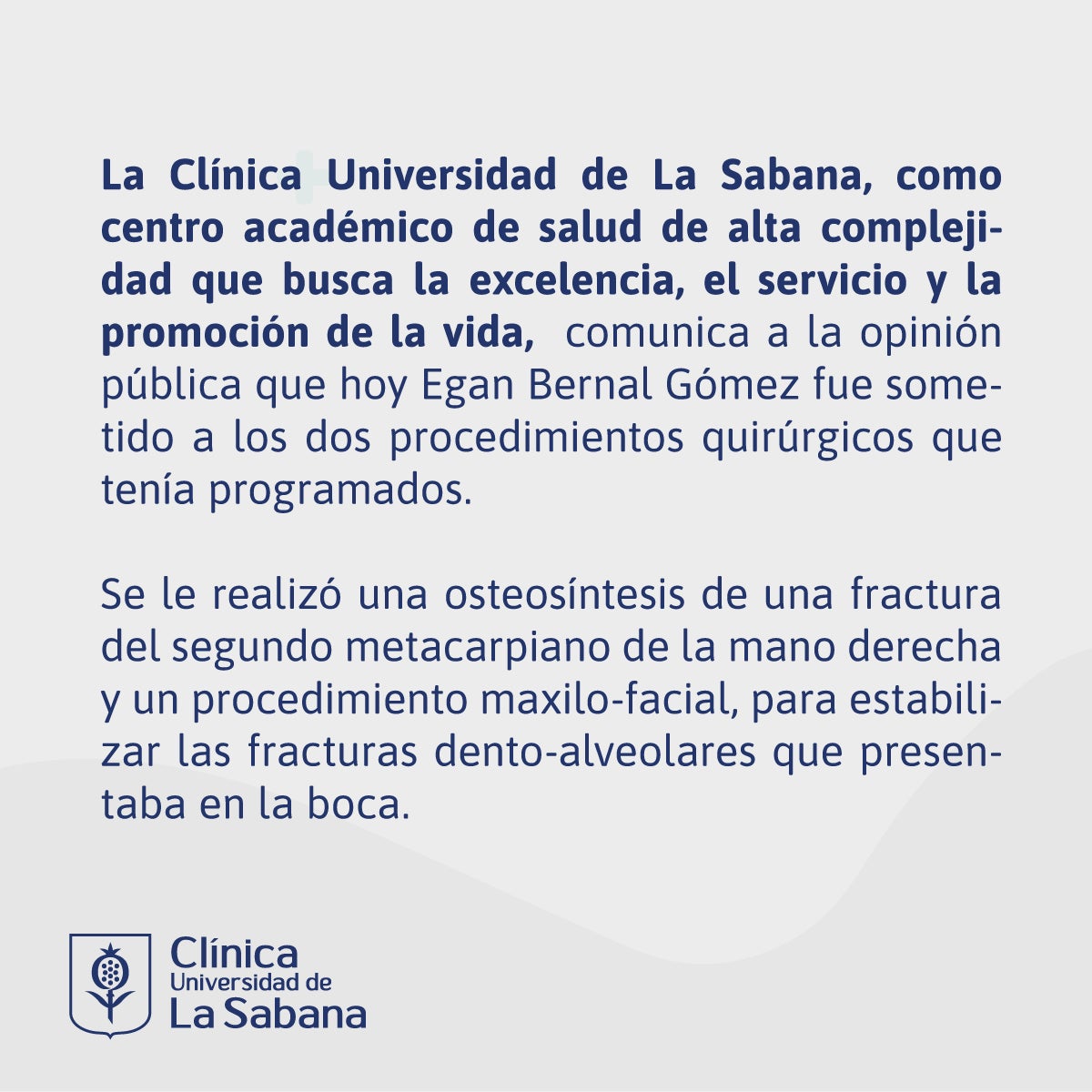 Parte médico Egan Bernal