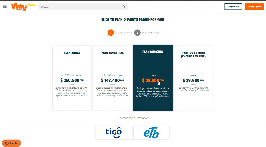 Paso 2 Win Sports Online