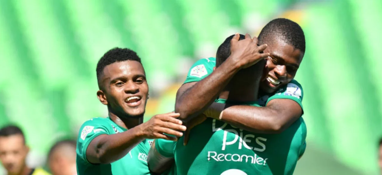 Caicedo celebra el segundo gol ante Chicó / Foto VizzorImage / Nelson Rios