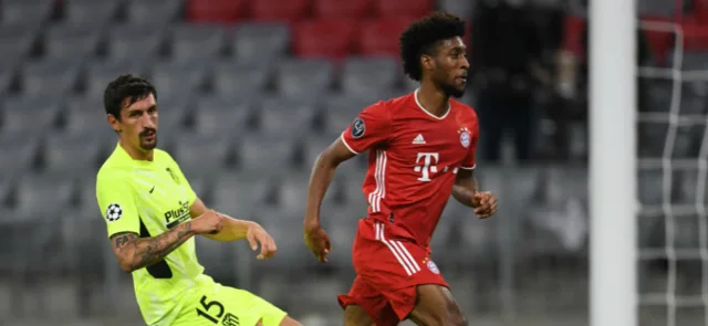 Momento de uno de los goles de Coman ante Atlético de Madrid / Foto AFP