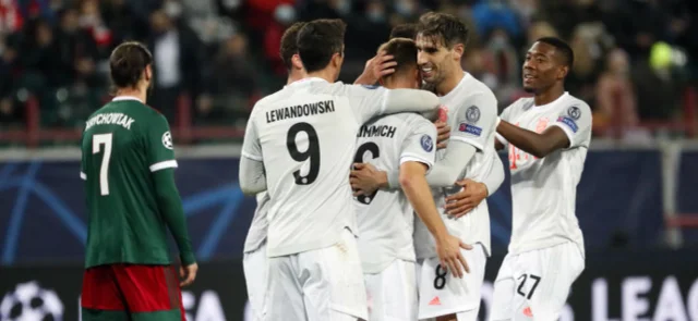 Celebración de Bayern en la victoria en Champions / Foto AFP