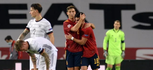 Ferran Torres marcó triplete en la victoria 6-0 de España frente a Alemania. / Foto: AFP