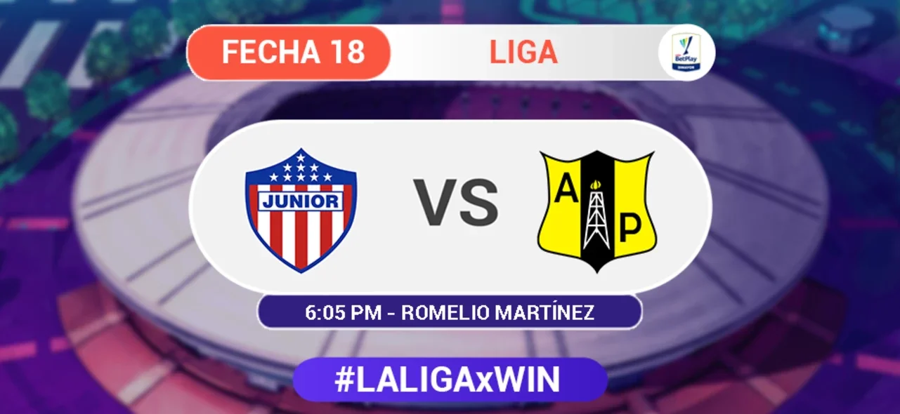 Junior vs. Alianza Petrolera, con transmisión de Win Sports+.