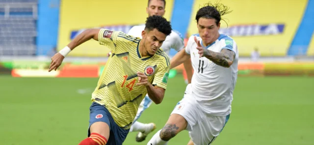 Luis Díaz ingresó por Wilmar Barrios y fue el jugador más destacado de Colombia. / Foto: AFP