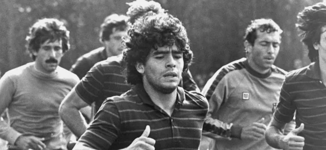 Maradona en su paso por Barcelona / Foto AFP