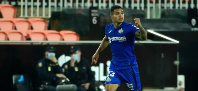 'Cucho' Hernández marcó en el triunfo 0-2 de Getafe frente a Cádiz. / Foto: AFP