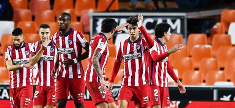 Atlético de Madrid celebra su clasificación a octavos / Foto AFP