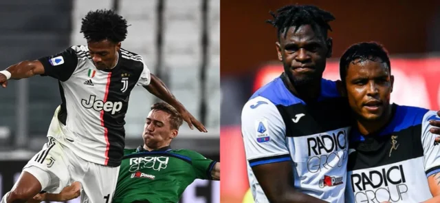 Cuadrado titular de Juventus, Muriel y Zapata, la dupla goleadora de Atalanta. / Fotos: AFP