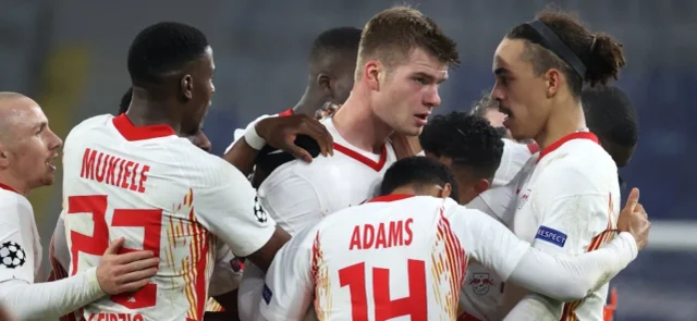 Leipzig celebra la victoria / Foto AFP