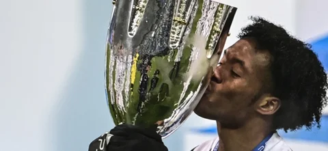 Juan Guillermo Cuadrado dio asistencia a Álvaro Morata. / Foto: AFP