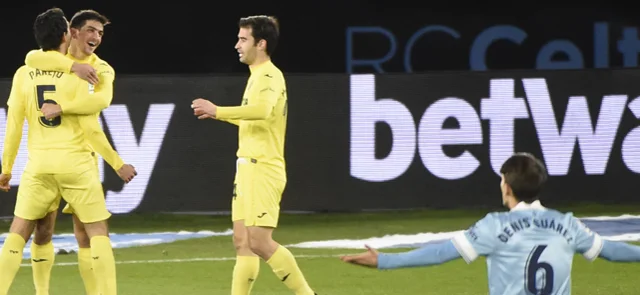 Jugadores de Villarreal celebran en la goleada frente a Celta de Vigo /AFP