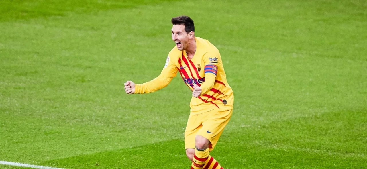 Messi celebra un gol en LaLiga con Barcelona / Foto AFP