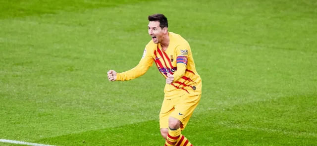 Messi celebra un gol en LaLiga con Barcelona / Foto AFP