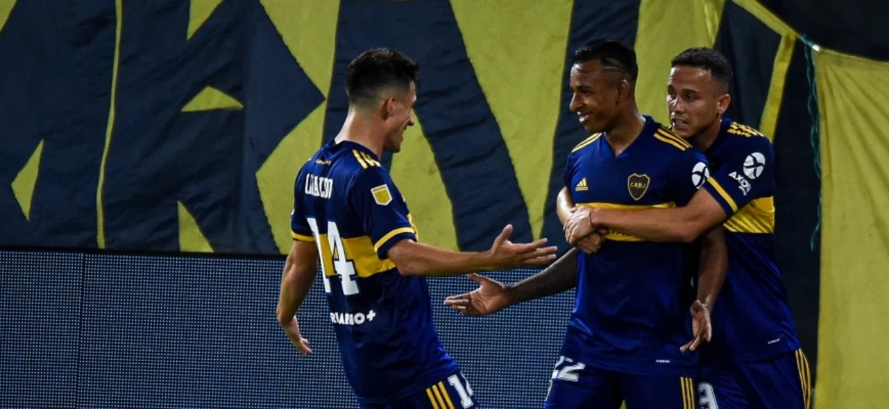 Villa celebra un gol en la Copa Diego Maradona / Foto AFP