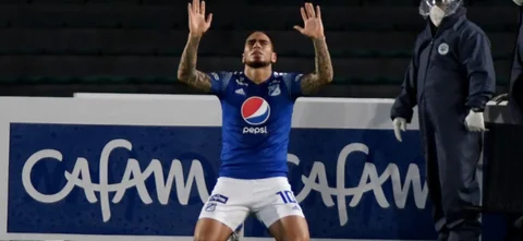 Arango marcó el gol de la victoria de Millonarios. / Foto: VizzorImage - Luis Ramírez