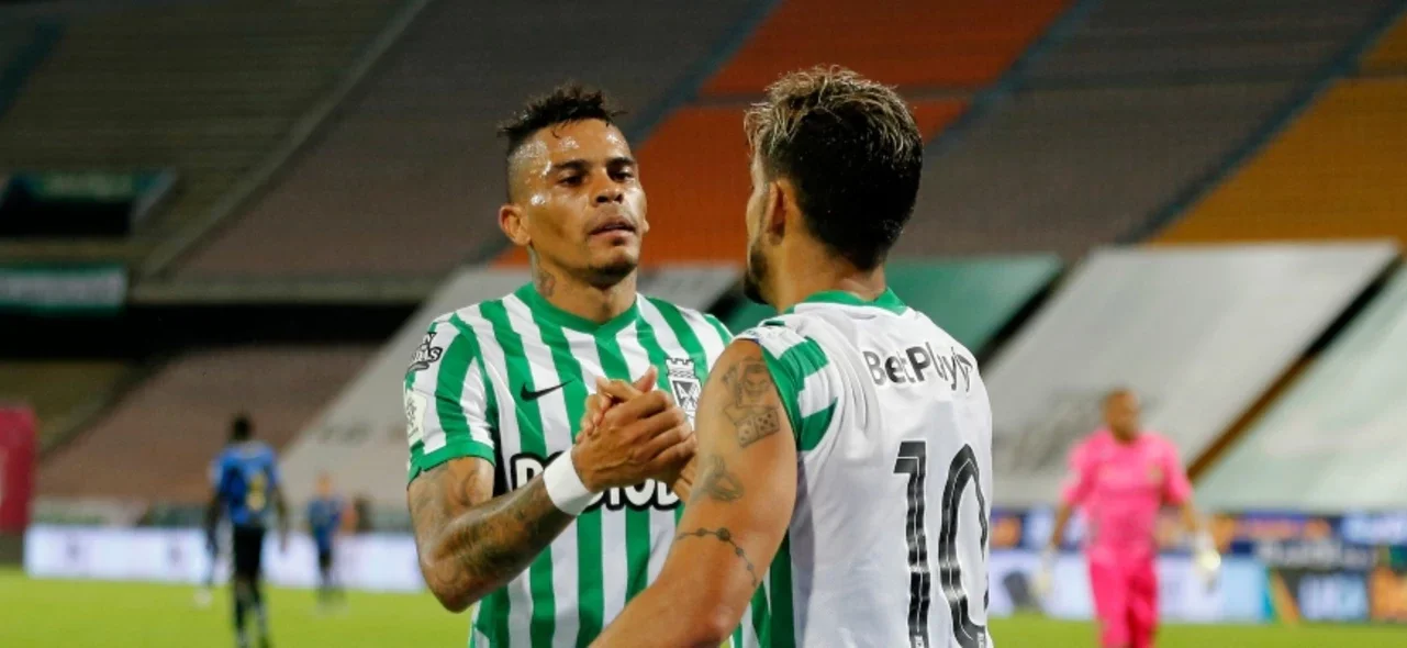 Nacional celebrando el segundo gol en la victoria ante Chicó / Foto VizzorImage