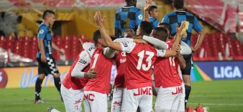 Santa Fe derrotó 2-0 a Boyacá Chicó en el Campín / VizzorImage / Felipe Caicedo