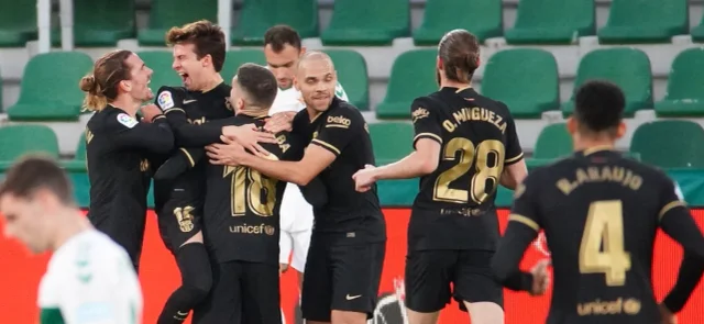 Barcelona celebrando su remontada histórica ante PSG / Foto AFP