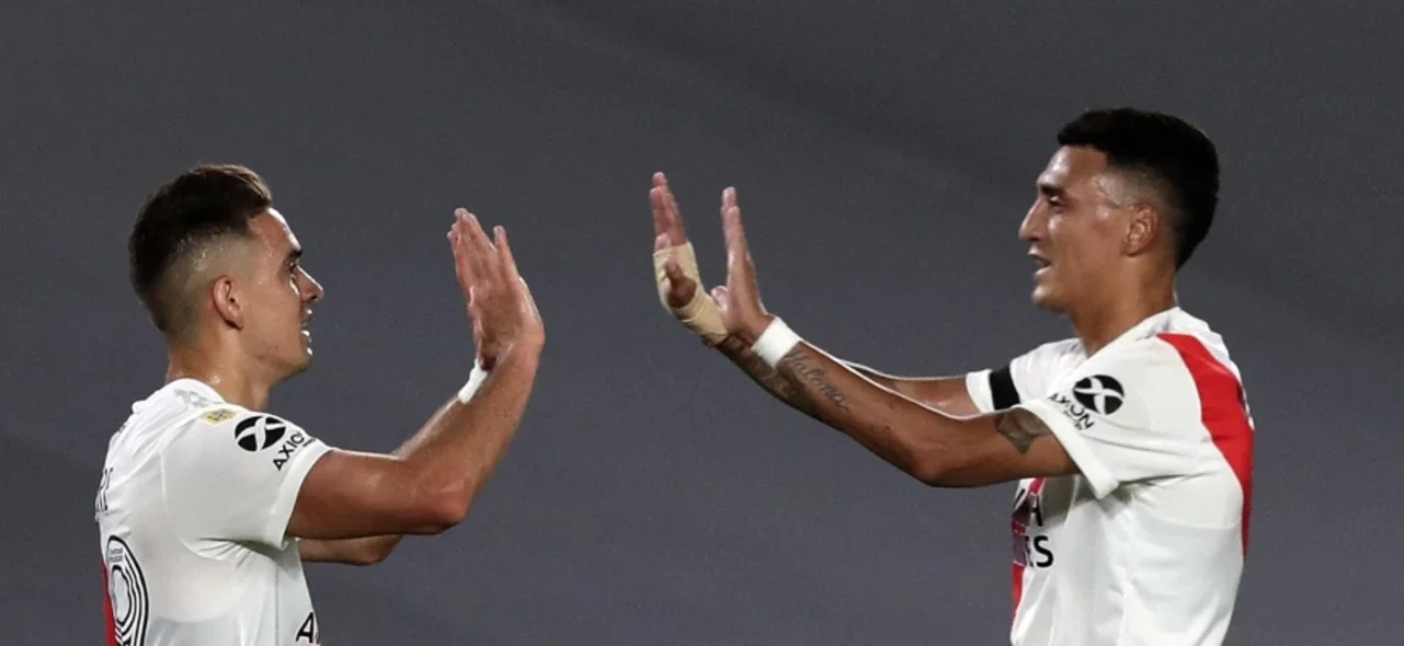 Borré celebrando en la victoria ante Rosario Central / Foto AFP