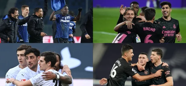 Atalanta vs Real Madrid / Mönchengladbach vs City / Fotos AFP