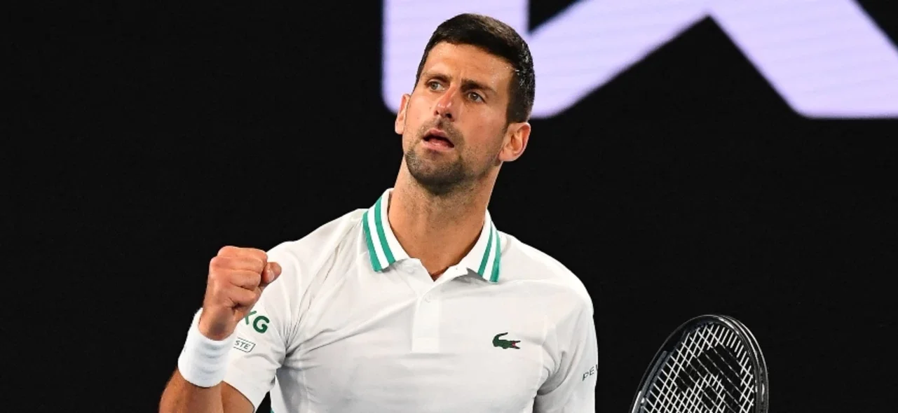 Djokovic celebra el triunfo sobre Raonic / Foto AFP