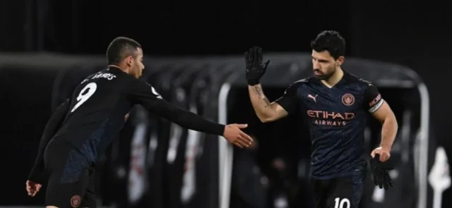 Sergio Agüero, goleador histórico de Manchester City/ AFP