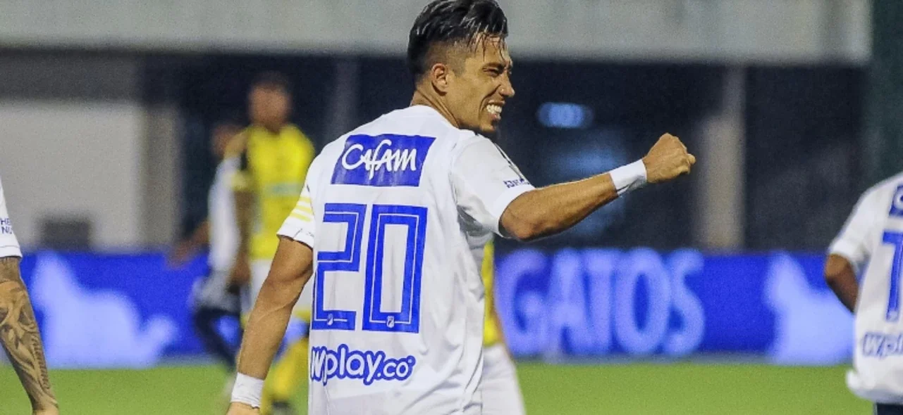 Fernando Uribe marcó frente a Patriotas. / Foto: VizzorImage - José Martínez