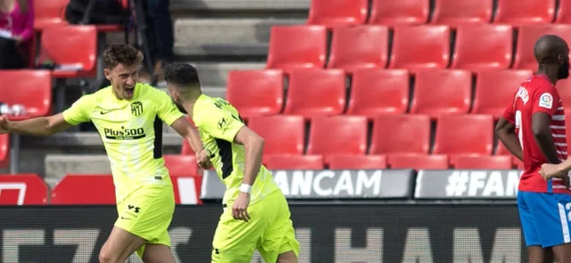Atlético de Madrid celebrando un triunfo ante Granada / Foto AFP