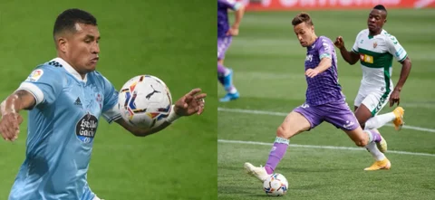 Jeison Murillo fue expulsado del partido frente a Alavés. / Fotos: AFP y Real Betis