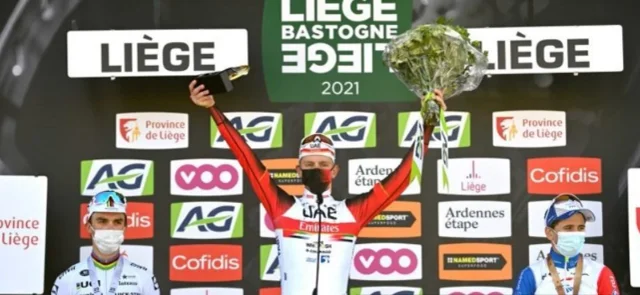 Podio de la Lieja-Bastoña-Lieja/ AFP