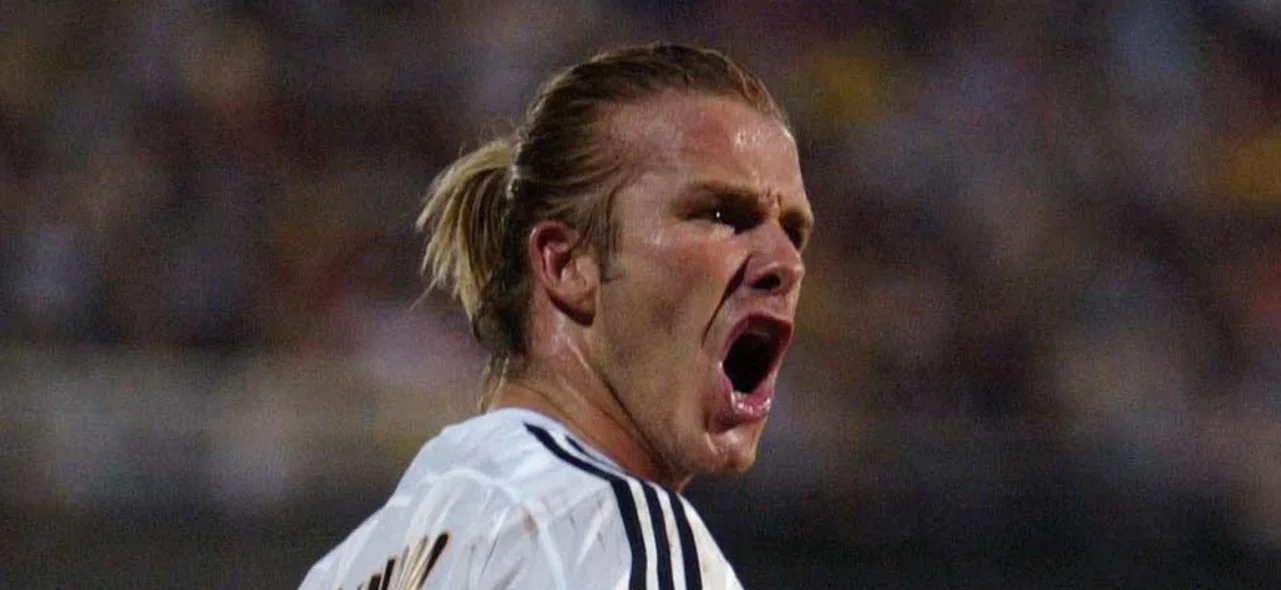 David Beckham celebrando un gol con Real Madrid / Foto AFP