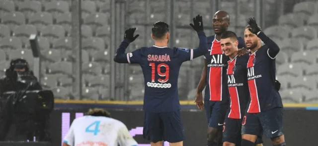 PSG celebrando ante Lens / Foto AFP
