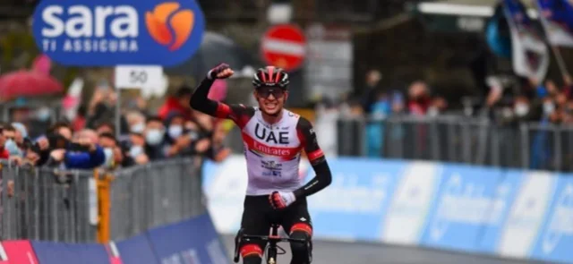 Joe Dombrowski, ciclista del UAE/ AFP