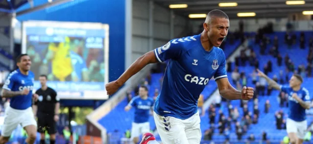 Richarlison celebra el tanto de la victoria de Everton sobre Wolverhampton / Foto: AFP