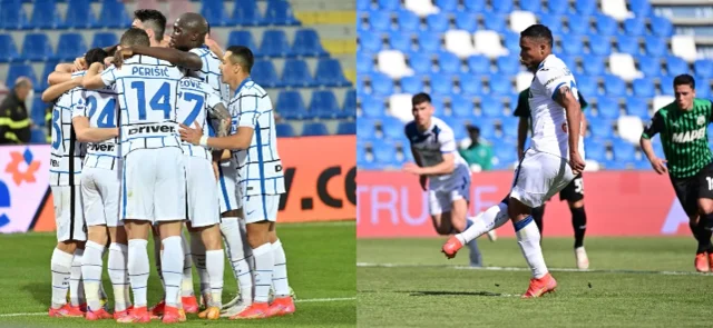 Inter está en la cima con 82 puntos y Atalanta llegó a 69. / Fotos: AFP